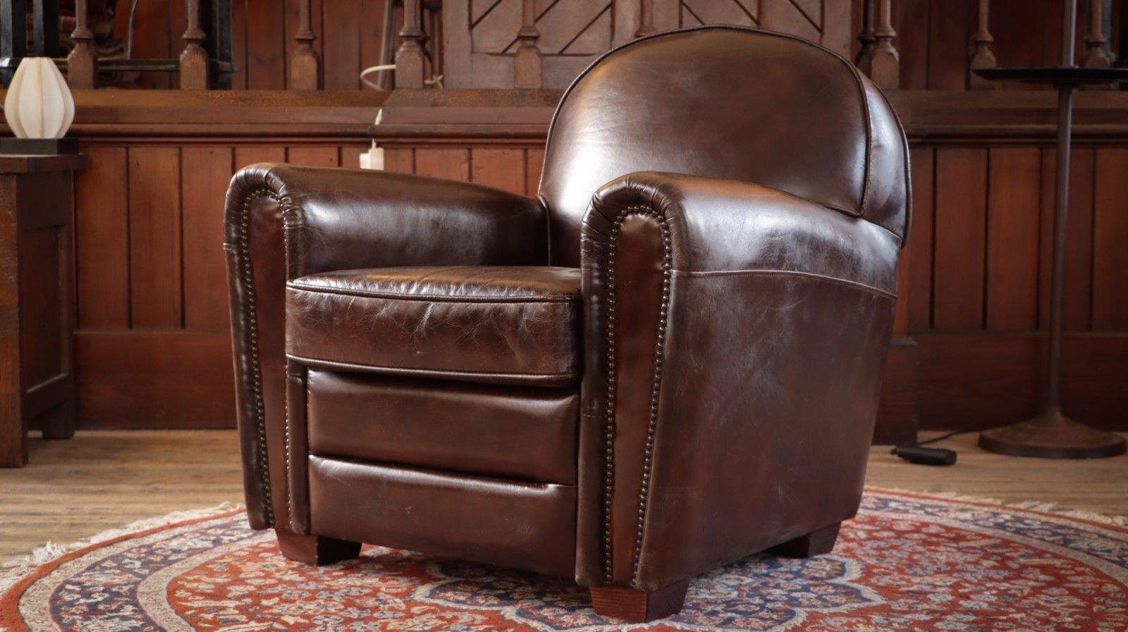 Superb Timothy Oulton Flea Market Club Library Leather Armchair Vintage Cigar 🚚 photo furniture