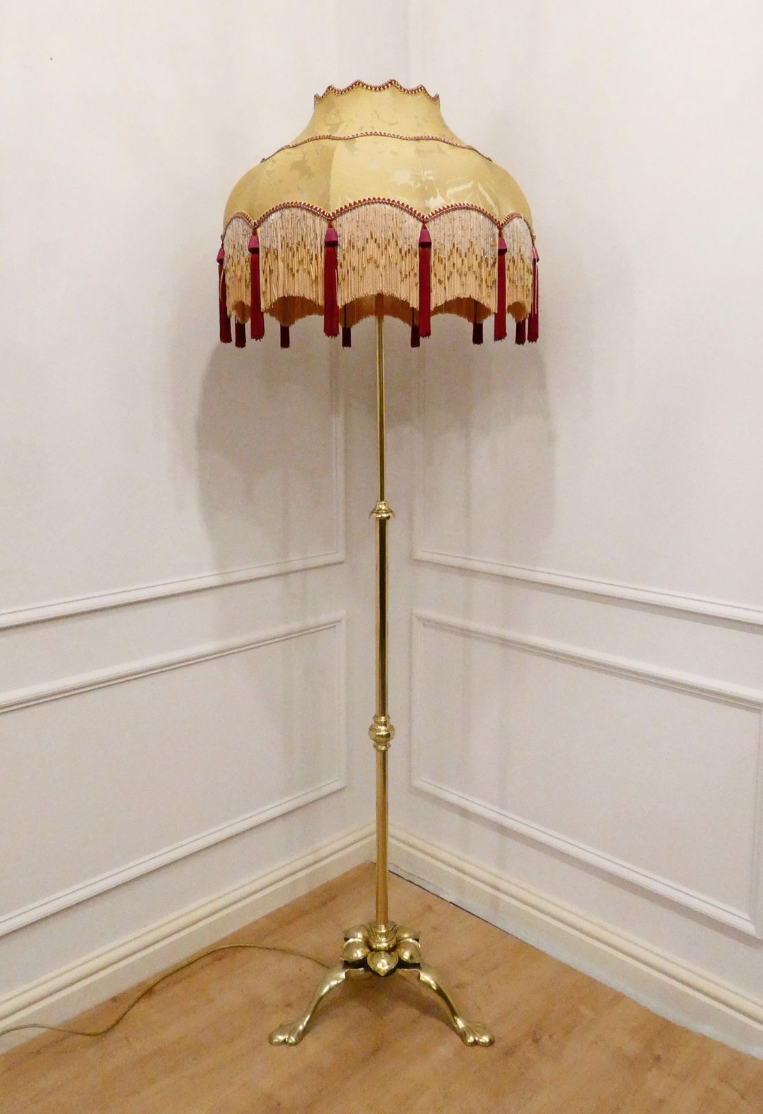 Art Nouveau Brass Floor Lamp, 1800s