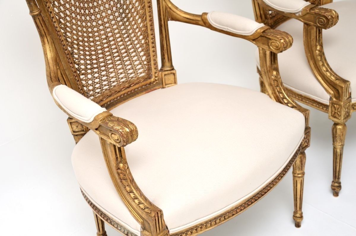 Pair Of Antique French Gilt Wood Salon Armchairs photo 1885.0