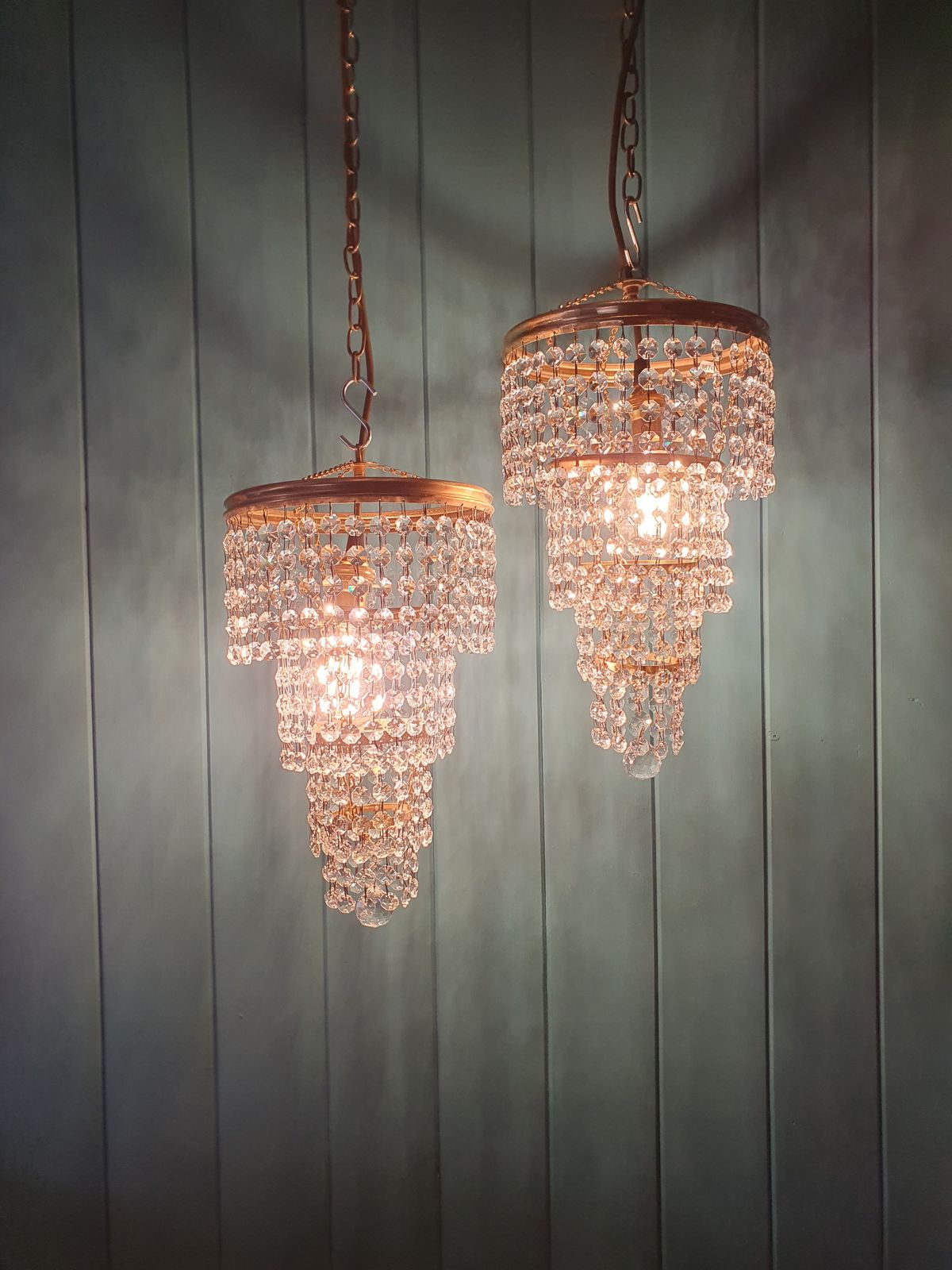 Pair Of Early 20th Century Antique Chandeliers 8" photo furniture