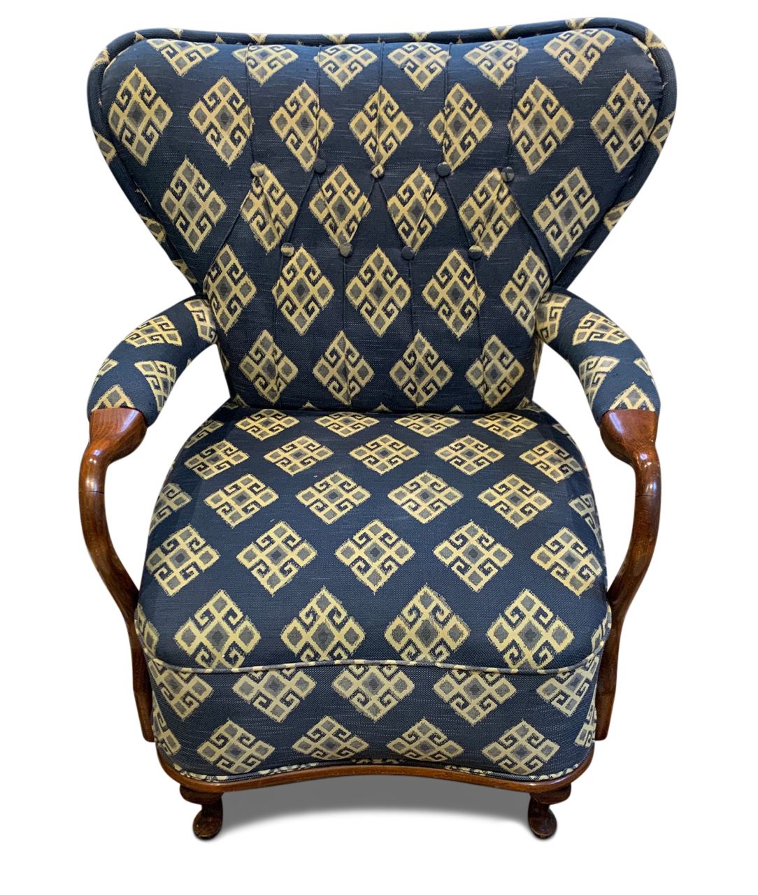 Art Deco Kilim Upholstery Stained Beech Open Framed Armchair By Fritz Hansen photo 2620.0