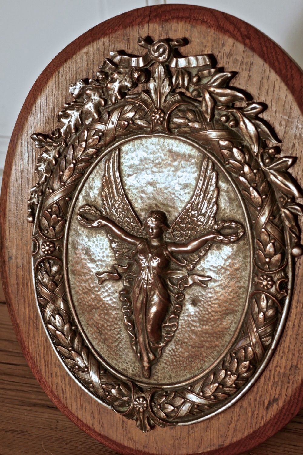 Arts And Crafts 19th Century Shield Trophy With Nike The Goddess Of Victory photo 720.0