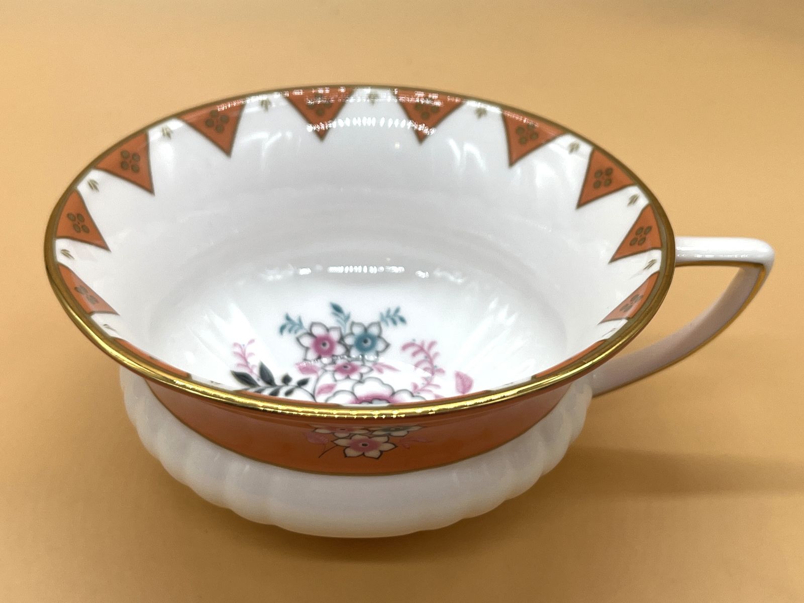 photo furniture Wedgwood China Wonderlust Collection Peony Diamond Design Tea Cup And Saucer Duo In Original Box.