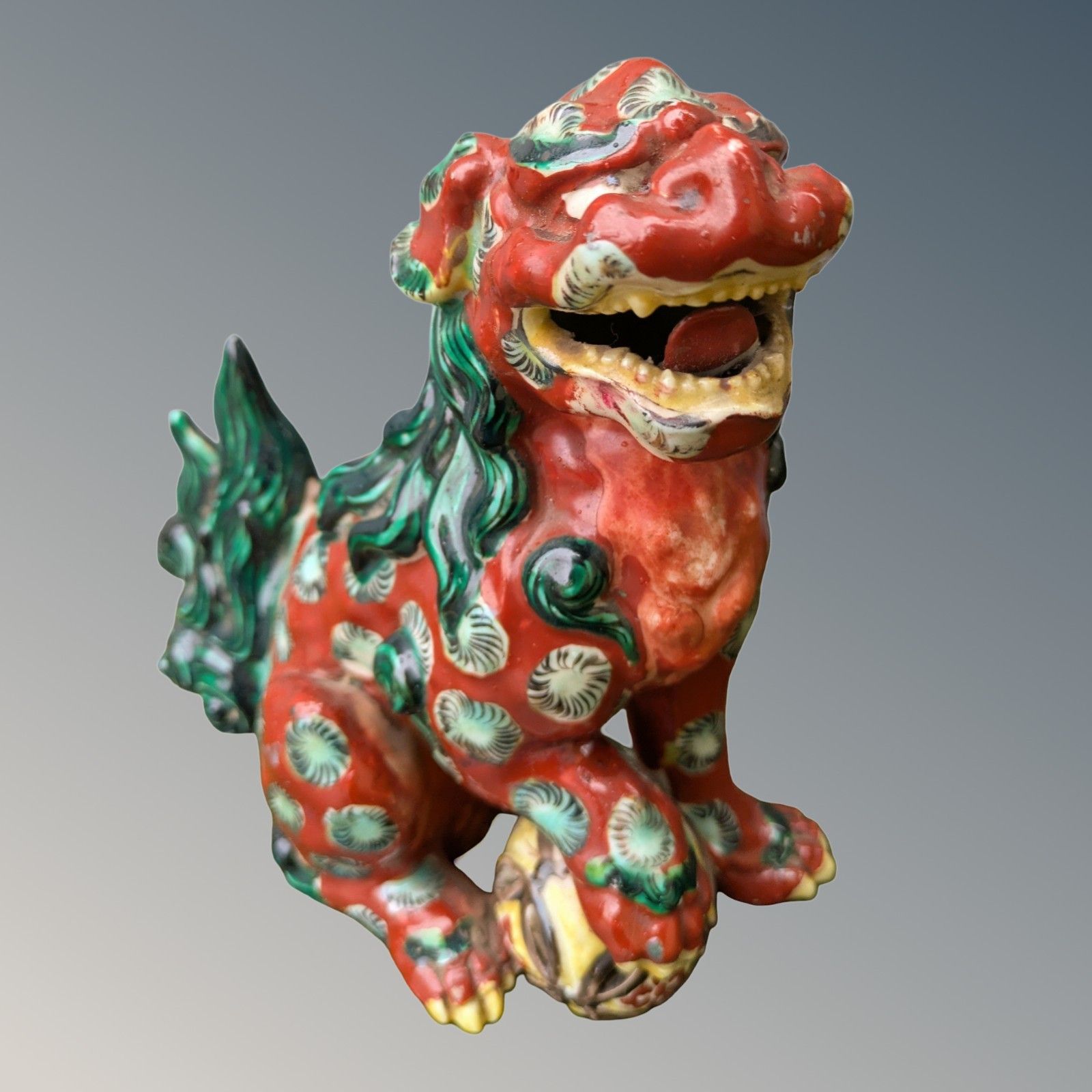 Chinese Porcelain Enamelled Foo Dog  Qing Period photo Art