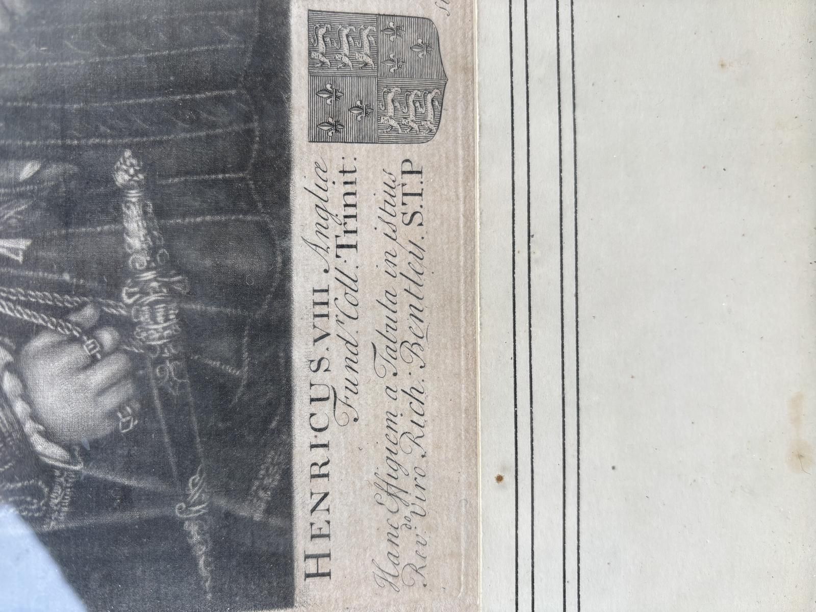Rare 1714 Mezzotint Portrait Of Henry VIII – John Faber The Elder After Holbein photo vinterior
