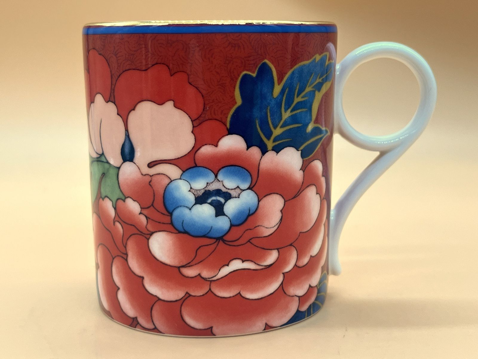 New Wedgwood China Archive Paeonia Blush Red Design 0.5 Pint Mug. photo furniture