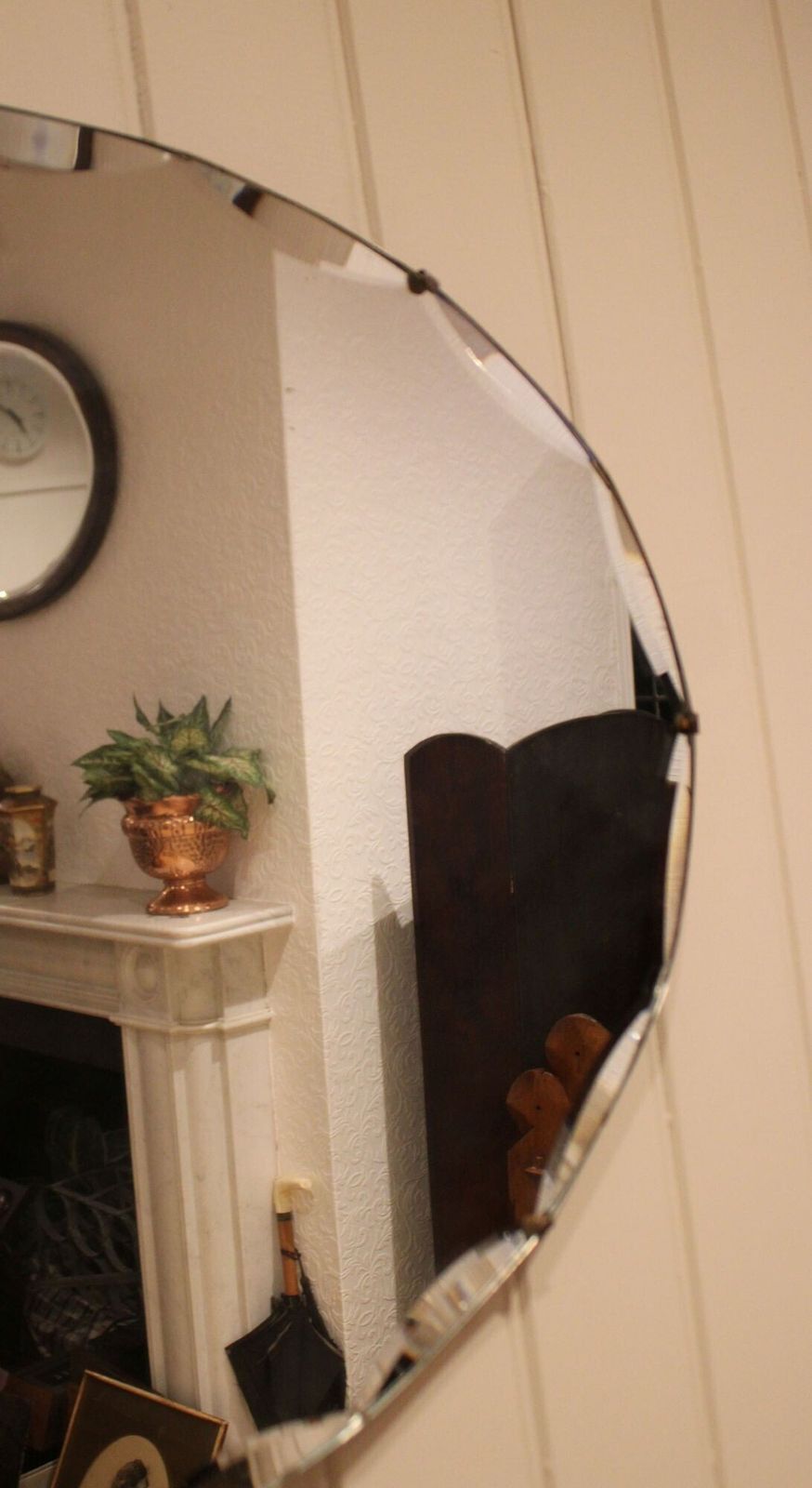 Oval Cut Glass Wall Mirror, 1930s photo buy