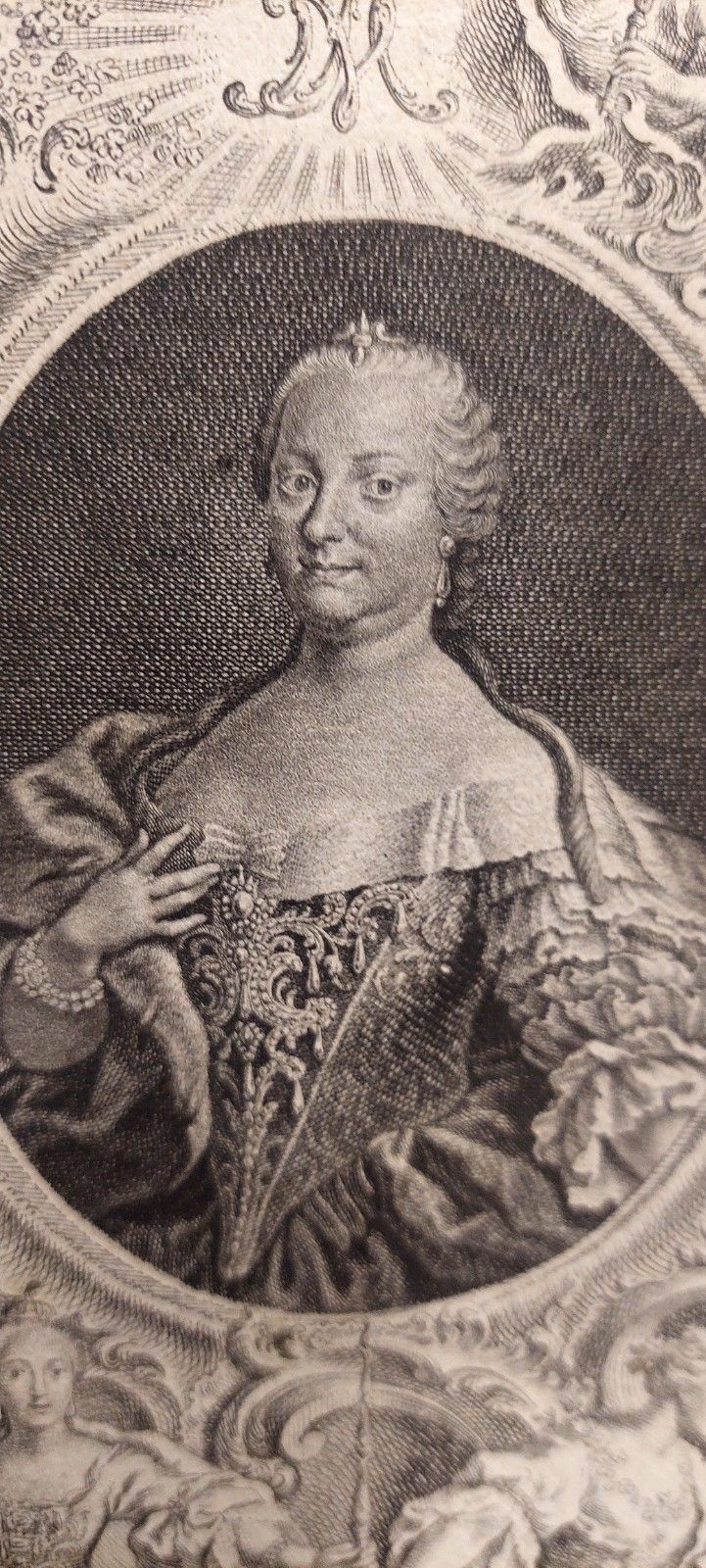 Engraving On Plate "Johannes Esaias Nilson" 1717 Maria Teresa Empress photo furniture