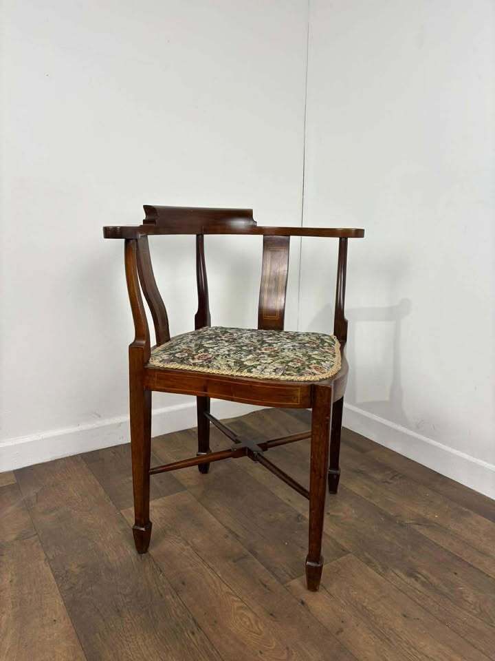 Edwardian Inlaid Mahogany Corner Chair photo buy
