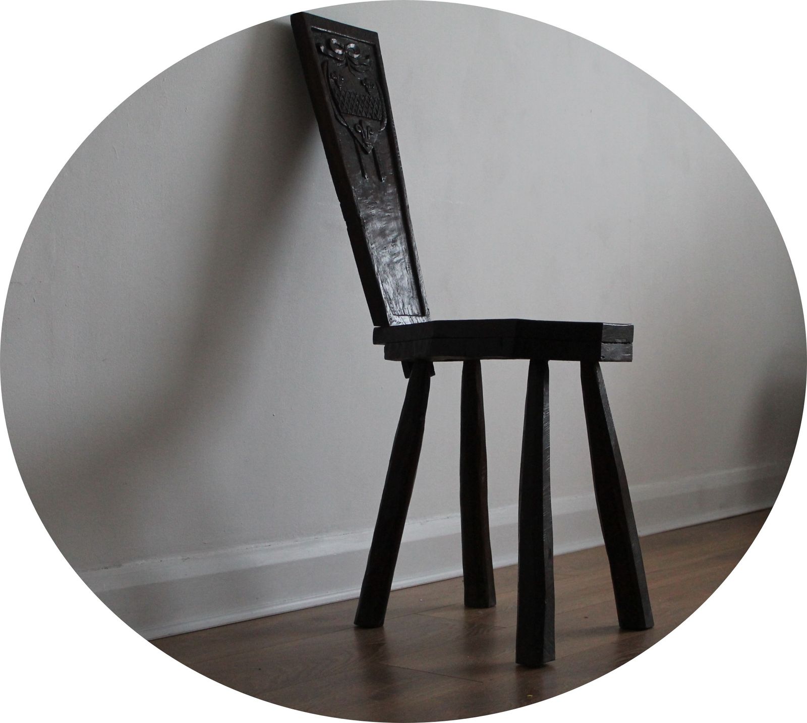 Antique Vernacular Hall Chair.  Oak Spinning Chair photo vinterior