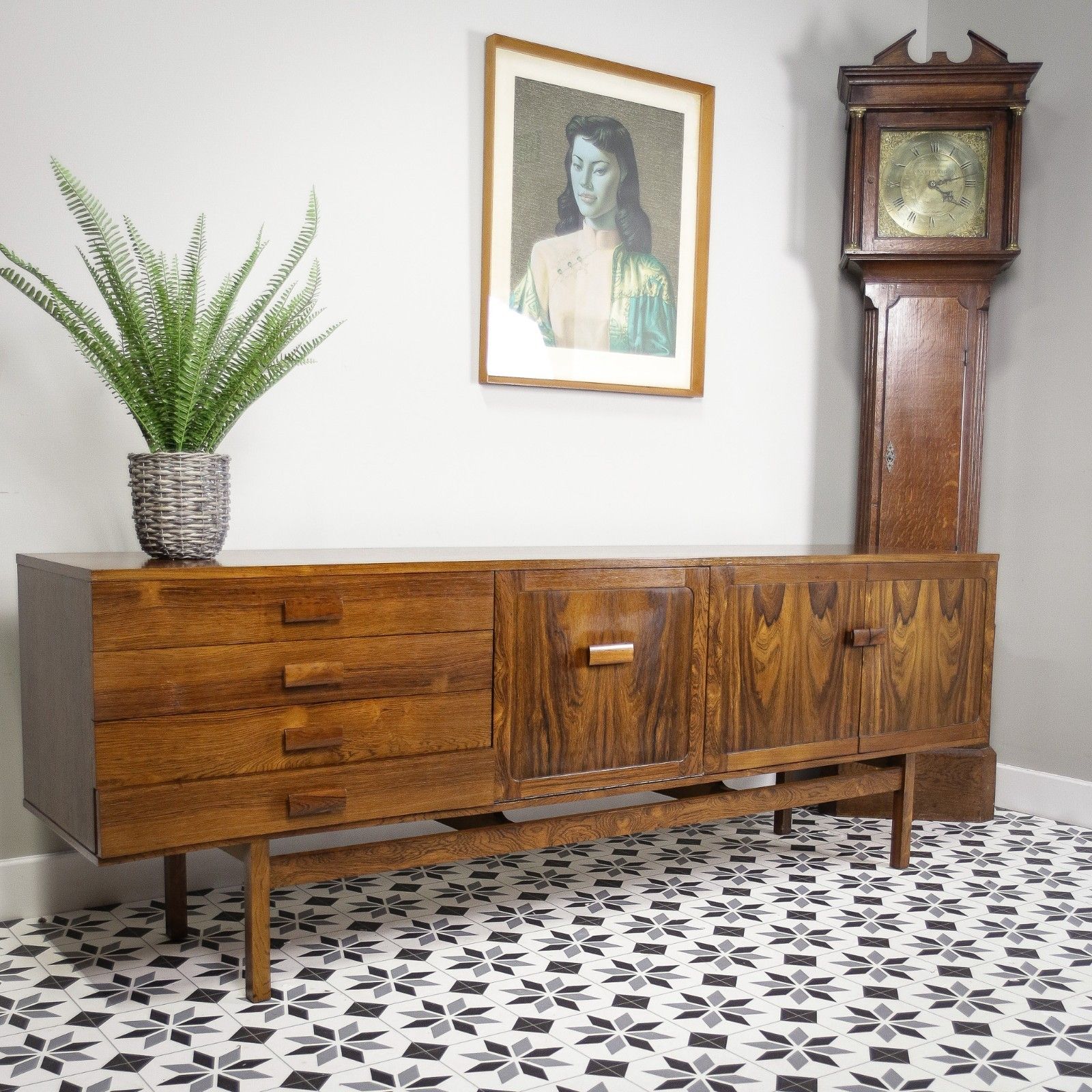 Rosewood Sideboard 1960s Mid Century With Cocktail Drinks Cabinet photo furniture