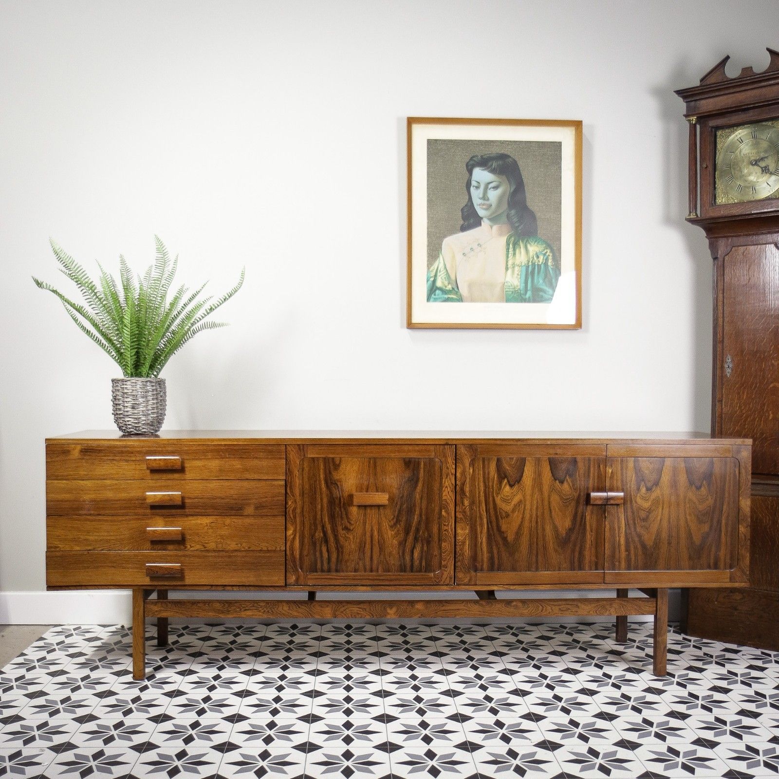 Rosewood Sideboard 1960s Mid Century With Cocktail Drinks Cabinet photo 1395.0