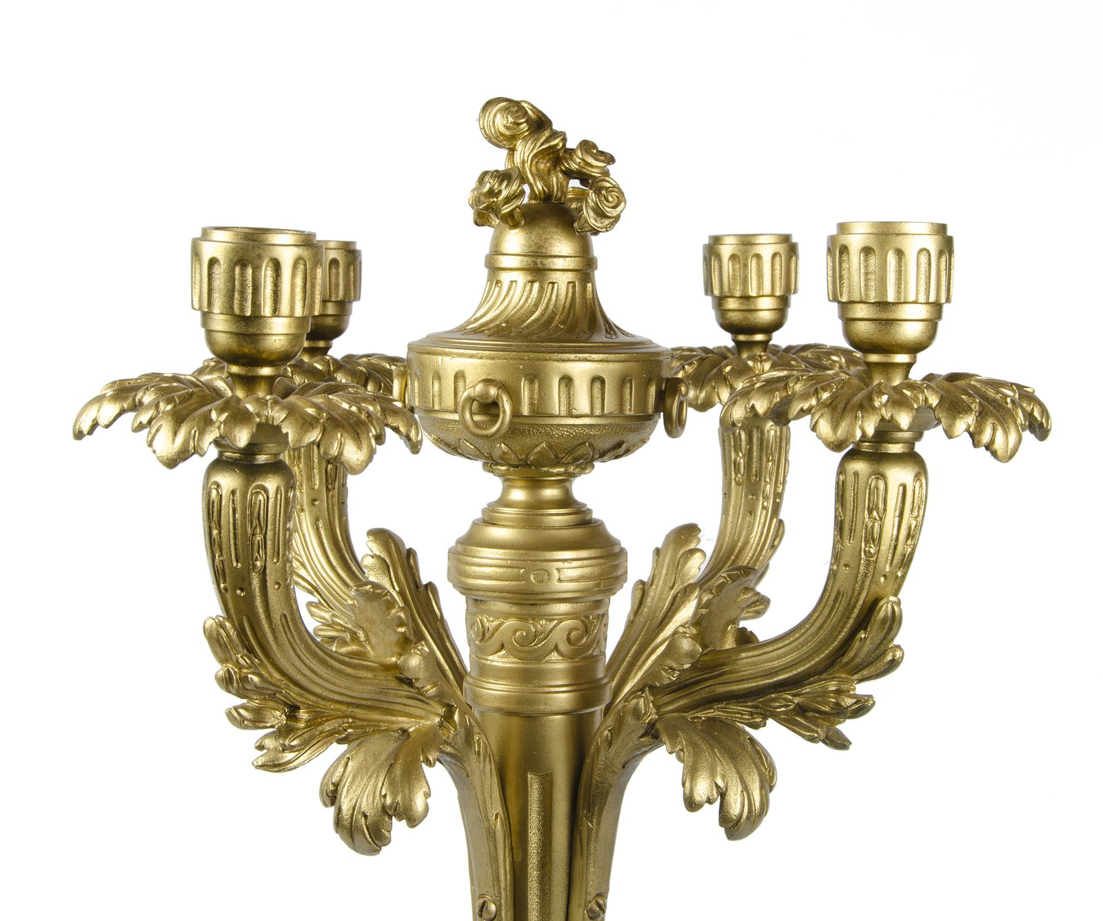 Pair Of Late 19th Century Neoclassical Gilt Bronze/Ormolu 4 Arms Candelabras, France photo Home Decor