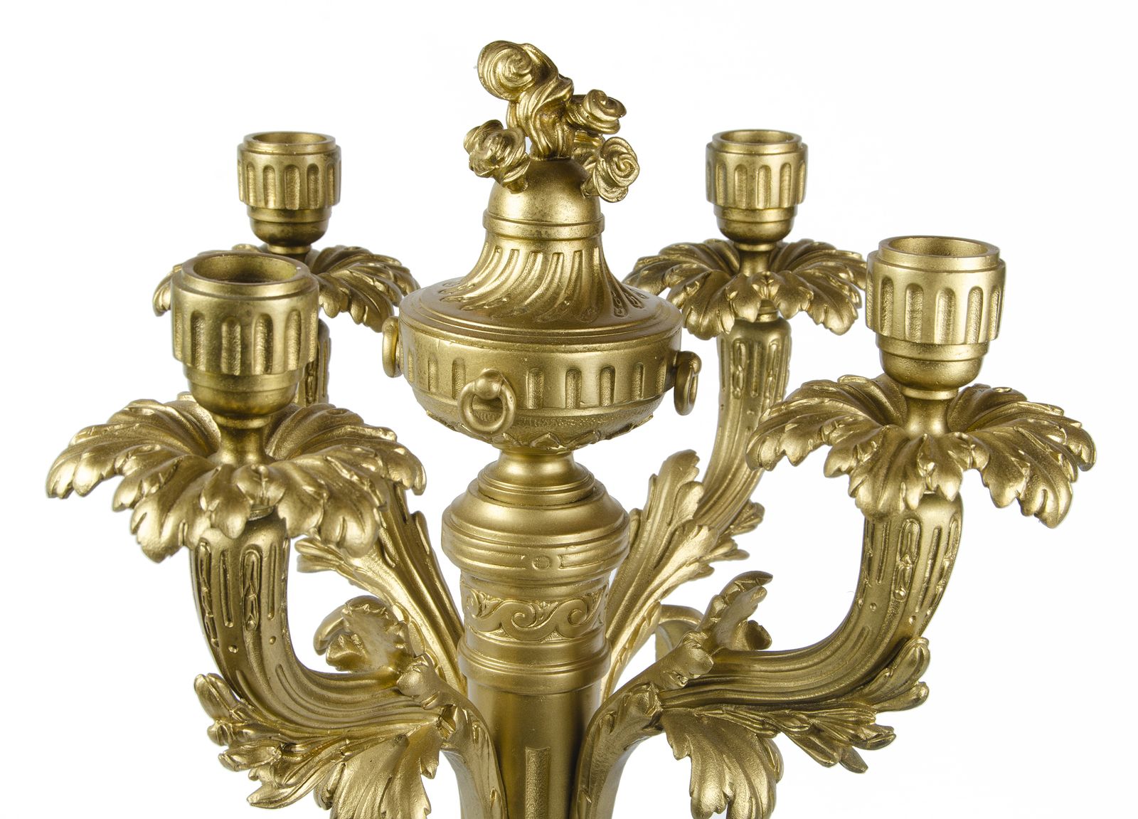 Pair Of Late 19th Century Neoclassical Gilt Bronze/Ormolu 4 Arms Candelabras, France photo vinterior