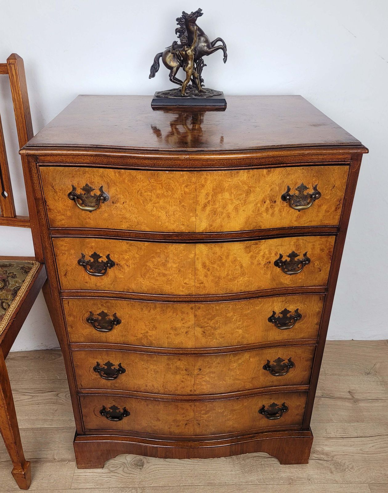Chest Of Drawers Walnut Antique Style Drop Handles 'Cameo'