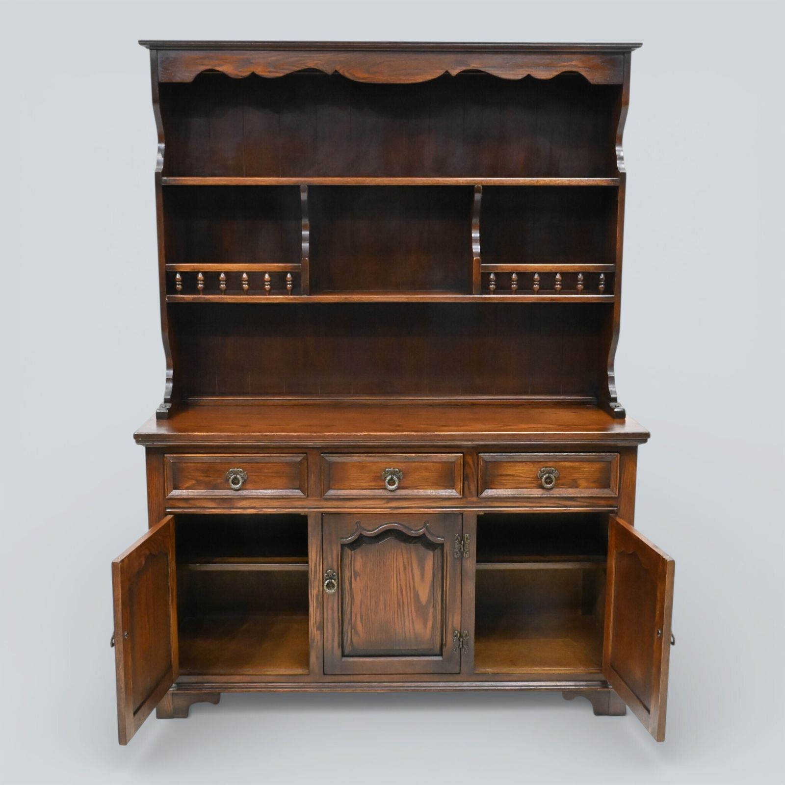 photo furniture Old Charm Oak Dresser In Tudor Brown 2 Piece Display Free Uk Delivery*