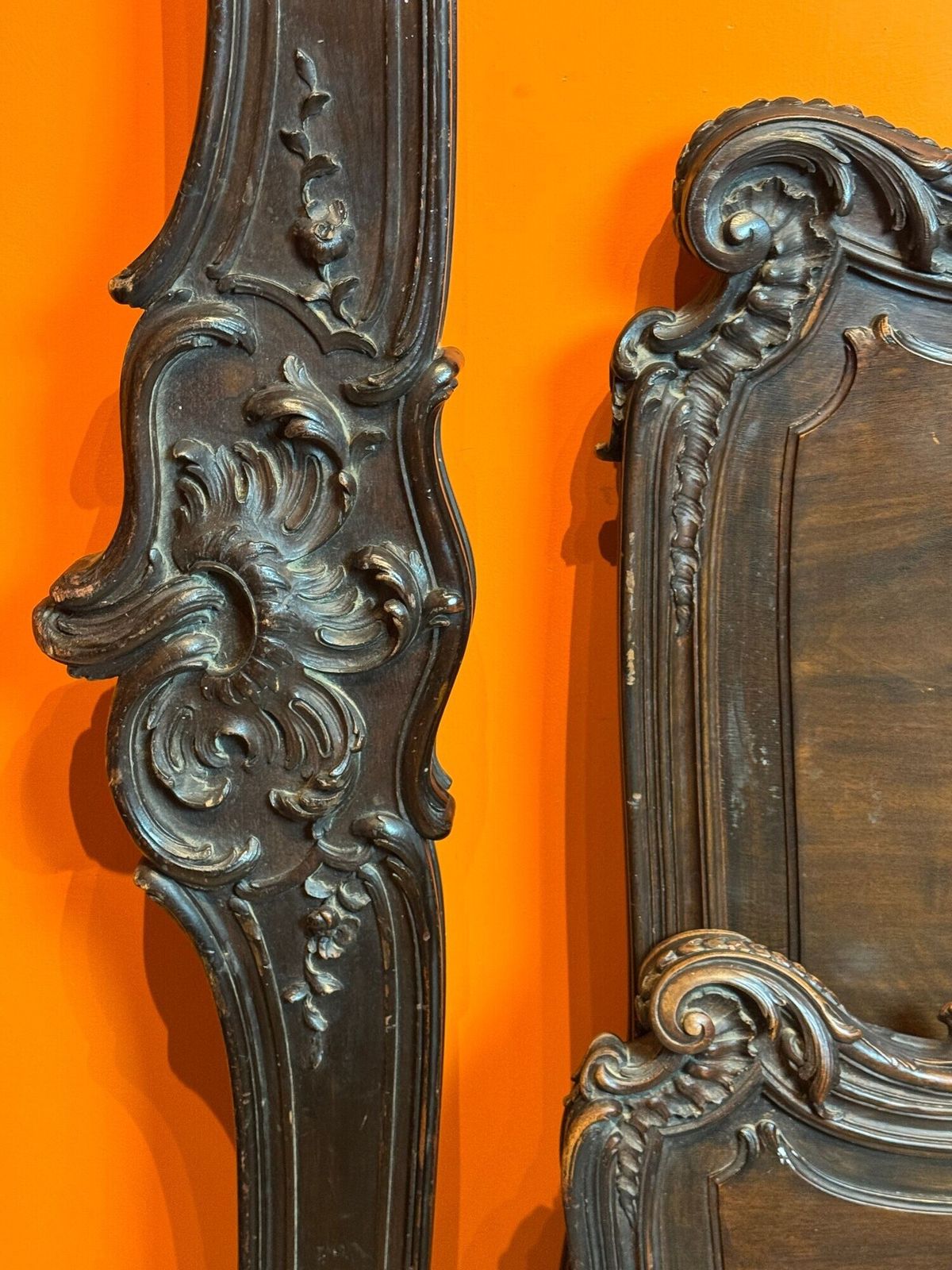 Antique French Carved Walnut Double Bed In Louis XV Style photo furniture