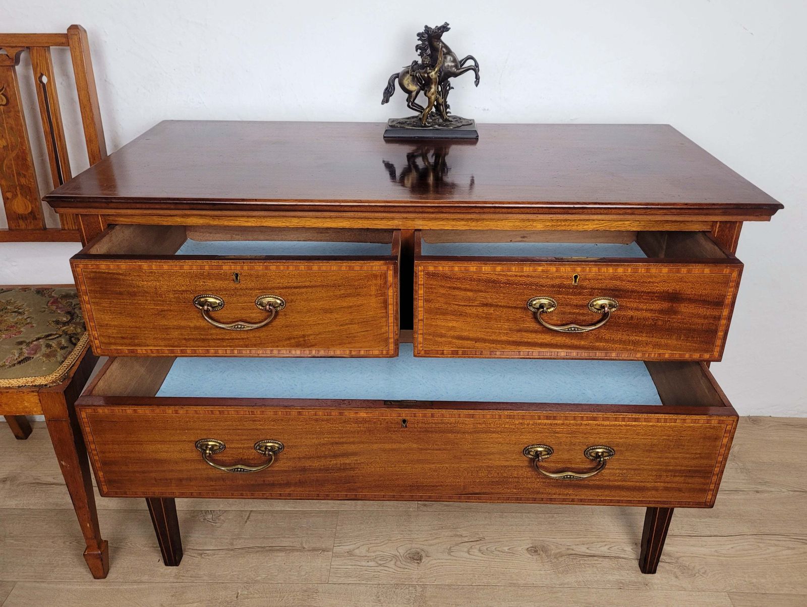 Victorian Dressing Chest Of Drawers Inlaid 19thc Drop Handles photo furniture