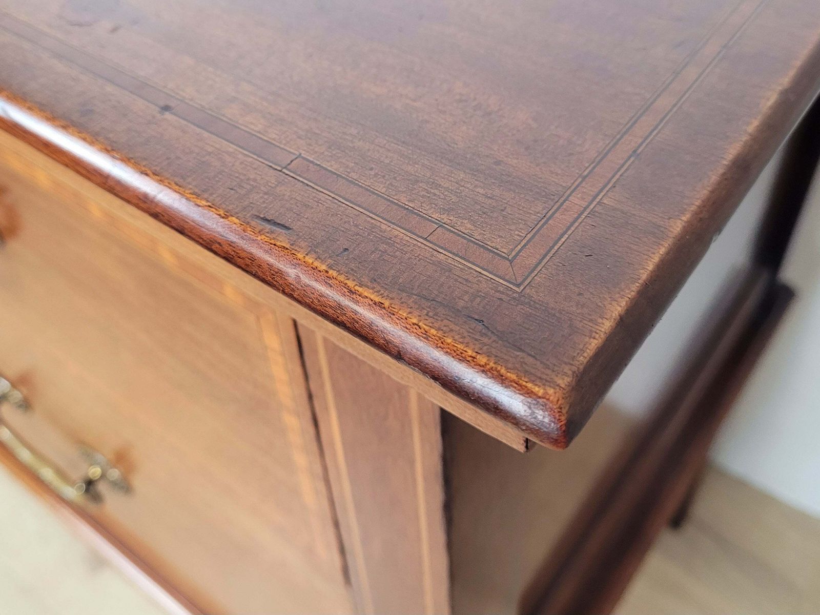 Victorian Dressing Chest Of Drawers Inlaid 19thc Drop Handles photo buy