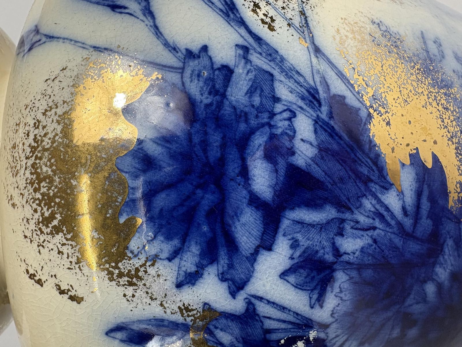Large Antique Thomas Forester “Phoenix Ware” Flow Blue Vase, C.1900 (31cm) – Staffordshire Art Pottery photo Home Decor