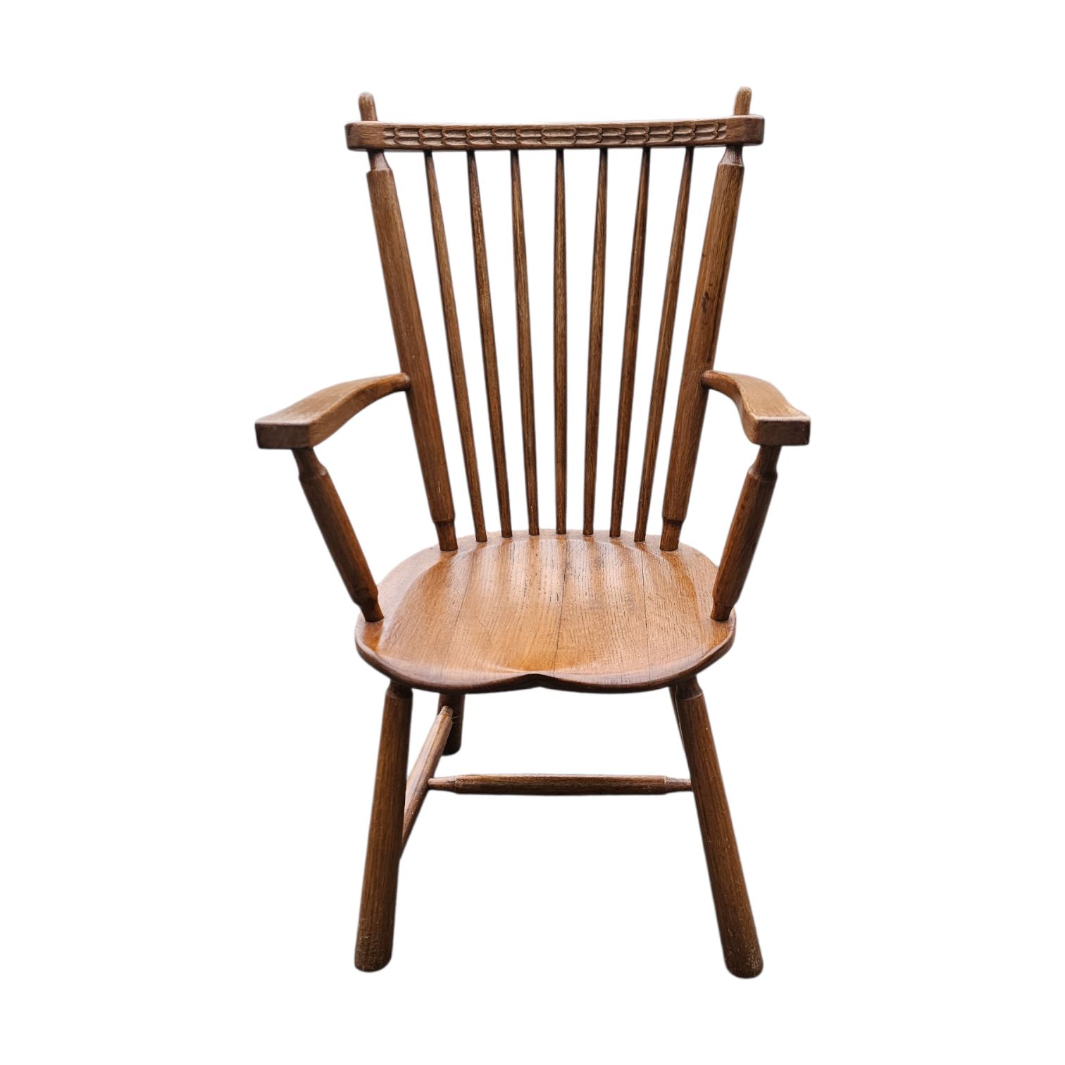 photo buy 2 × Dutch Design Oak Arm Dining Chairs By De Ster Geldermalsen / Netherlands 1960s