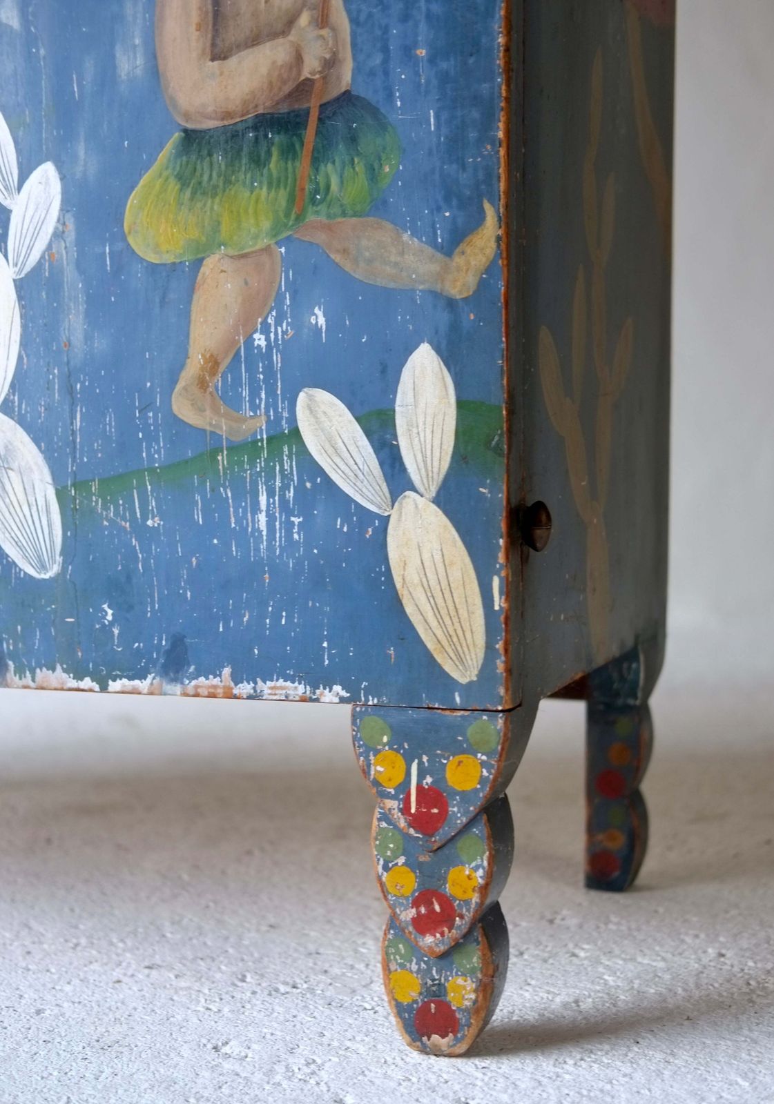 1920’s Italian Cabinet With Painted Figures From Corriere Dei Piccoli photo vinterior