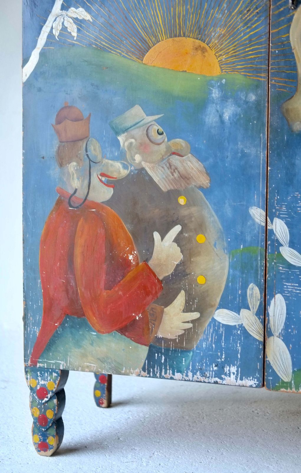 Furniture 1920’s Italian Cabinet With Painted Figures From Corriere Dei Piccoli photo