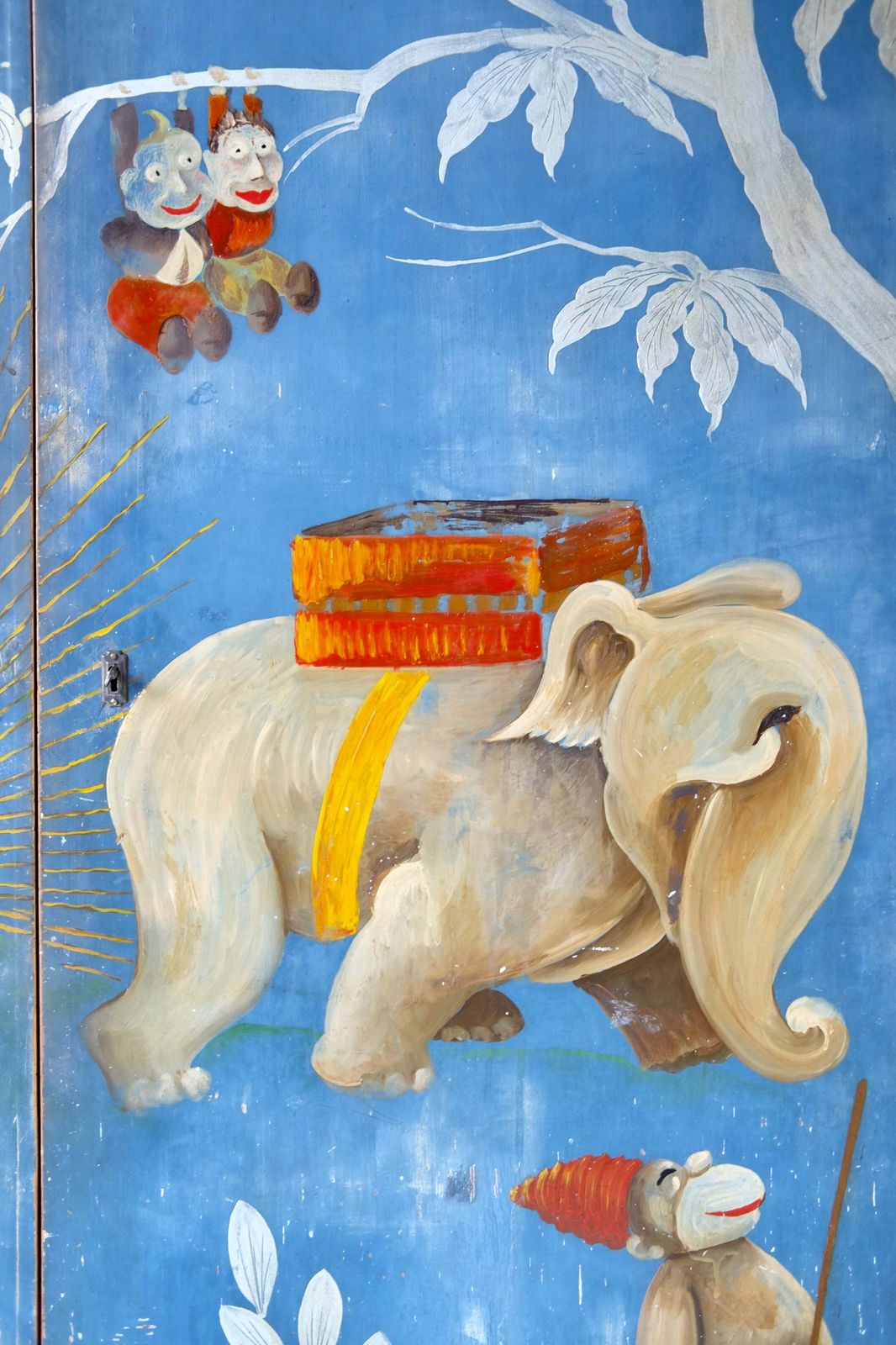 photo buy 1920’s Italian Cabinet With Painted Figures From Corriere Dei Piccoli