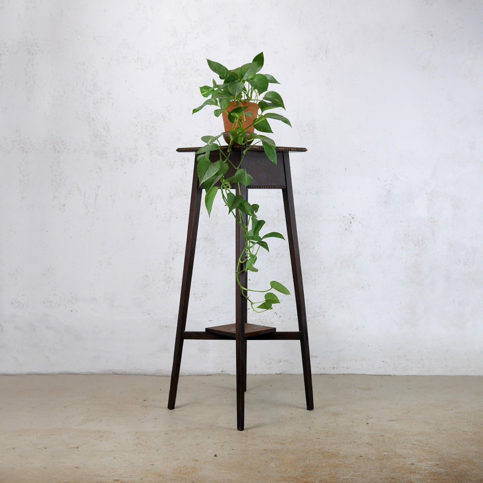 Tall Antique Arts & Crafts Oak Torchere Plant Stand Liberty Style #103113 photo furniture