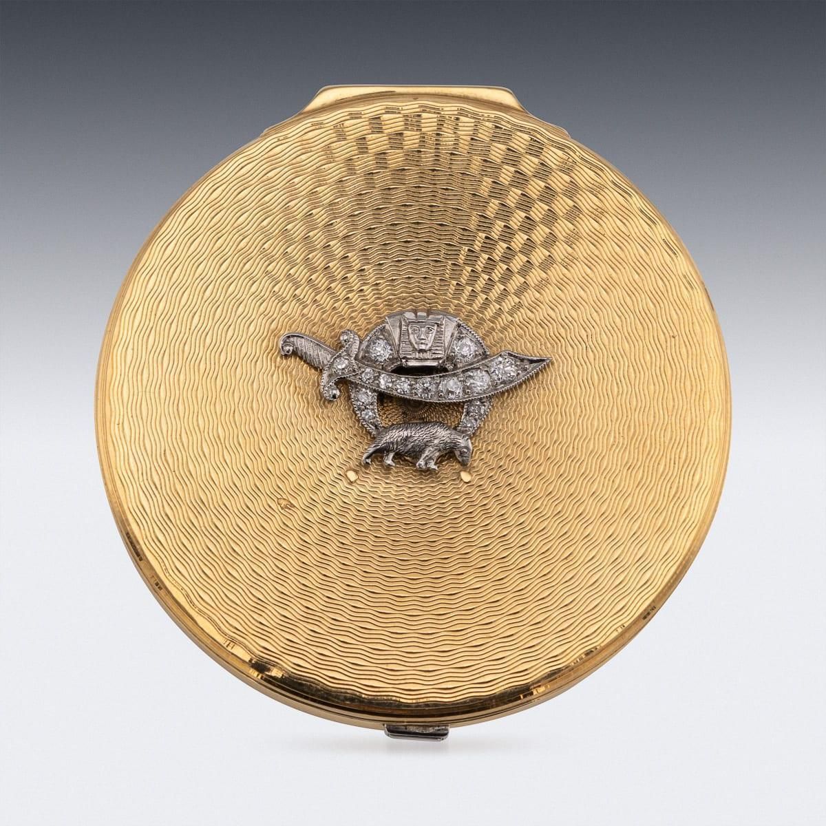 Art Deco Compact By Jacques Cartier, 18k Gold & Diamond, France, 1929 photo for sale