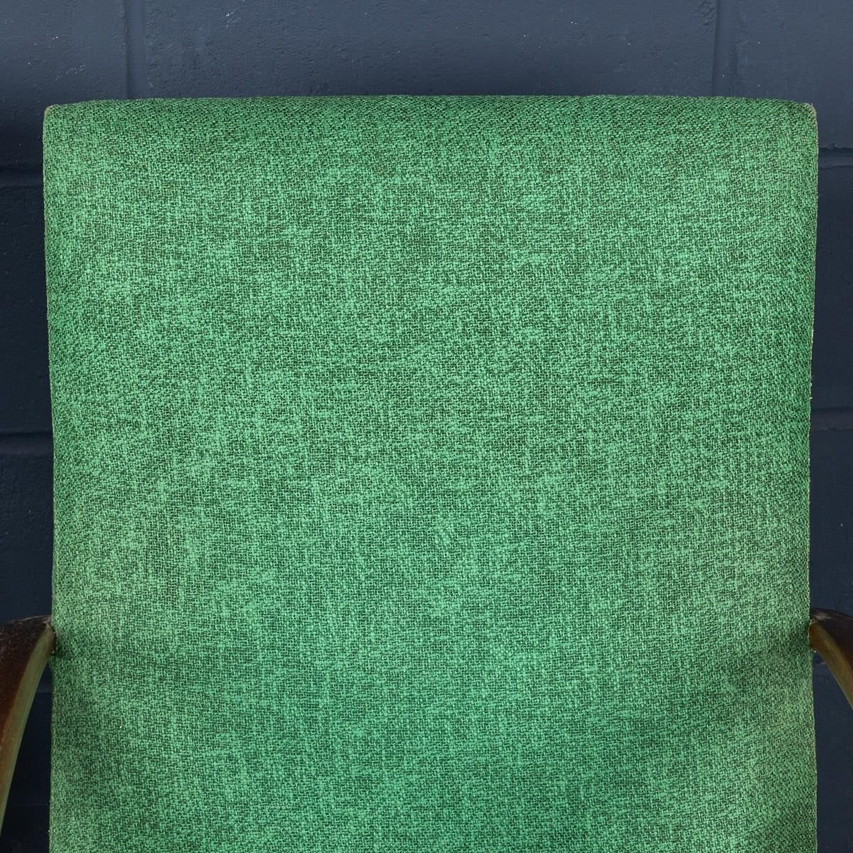 photo vintage Vintage 20th Century Pair Of Italian Green Fabric Lounge Chairs C.1960