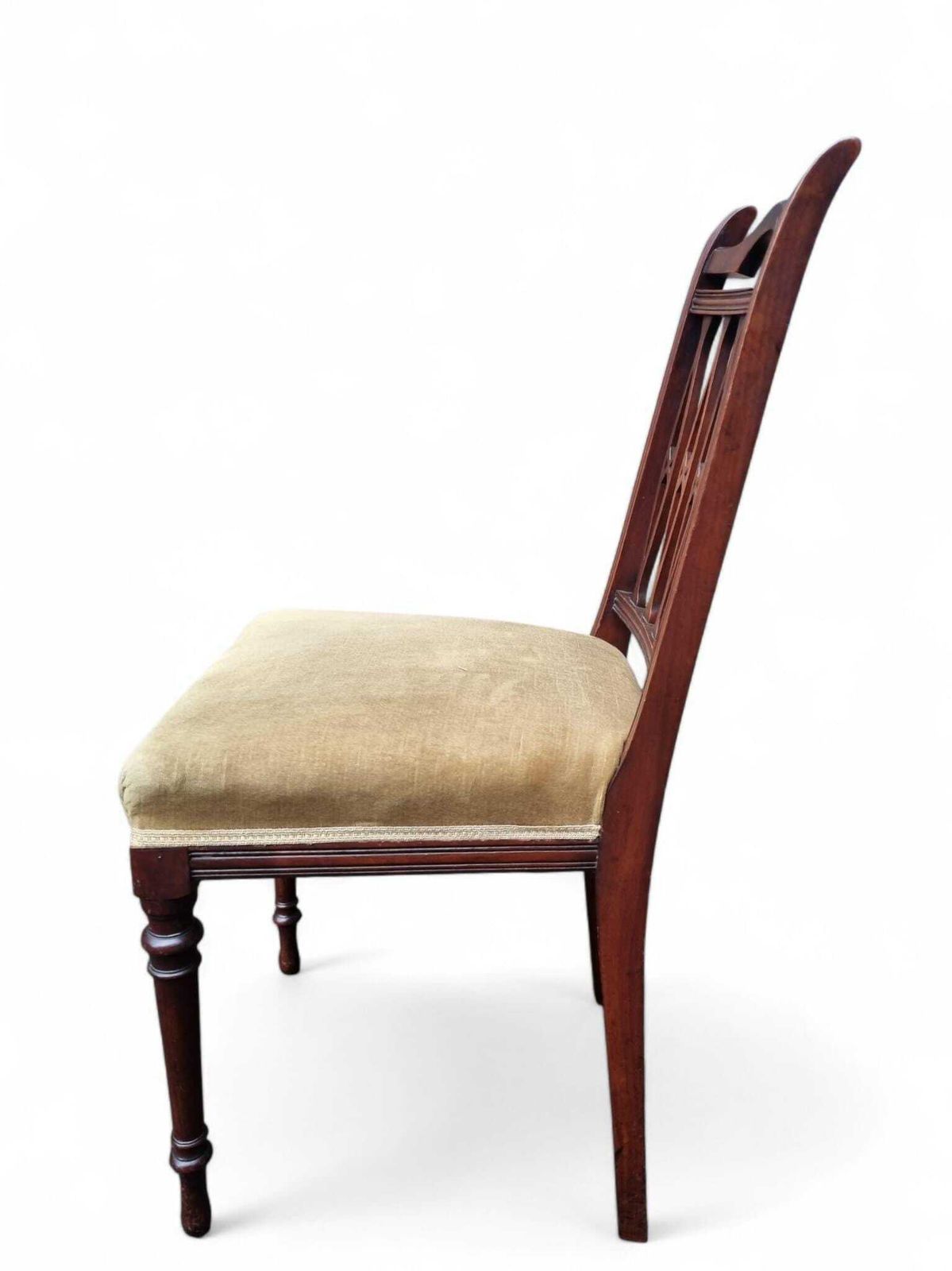 Antique Dining Chairs / Upholstered Seats / C.1930 / Set Of 4 photo vinterior