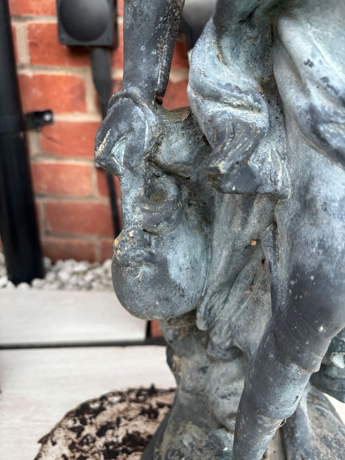 Classical Cast Stone Garden Statue – Water Carrier Maiden, C. Mid 20th Century photo Garden Decor
