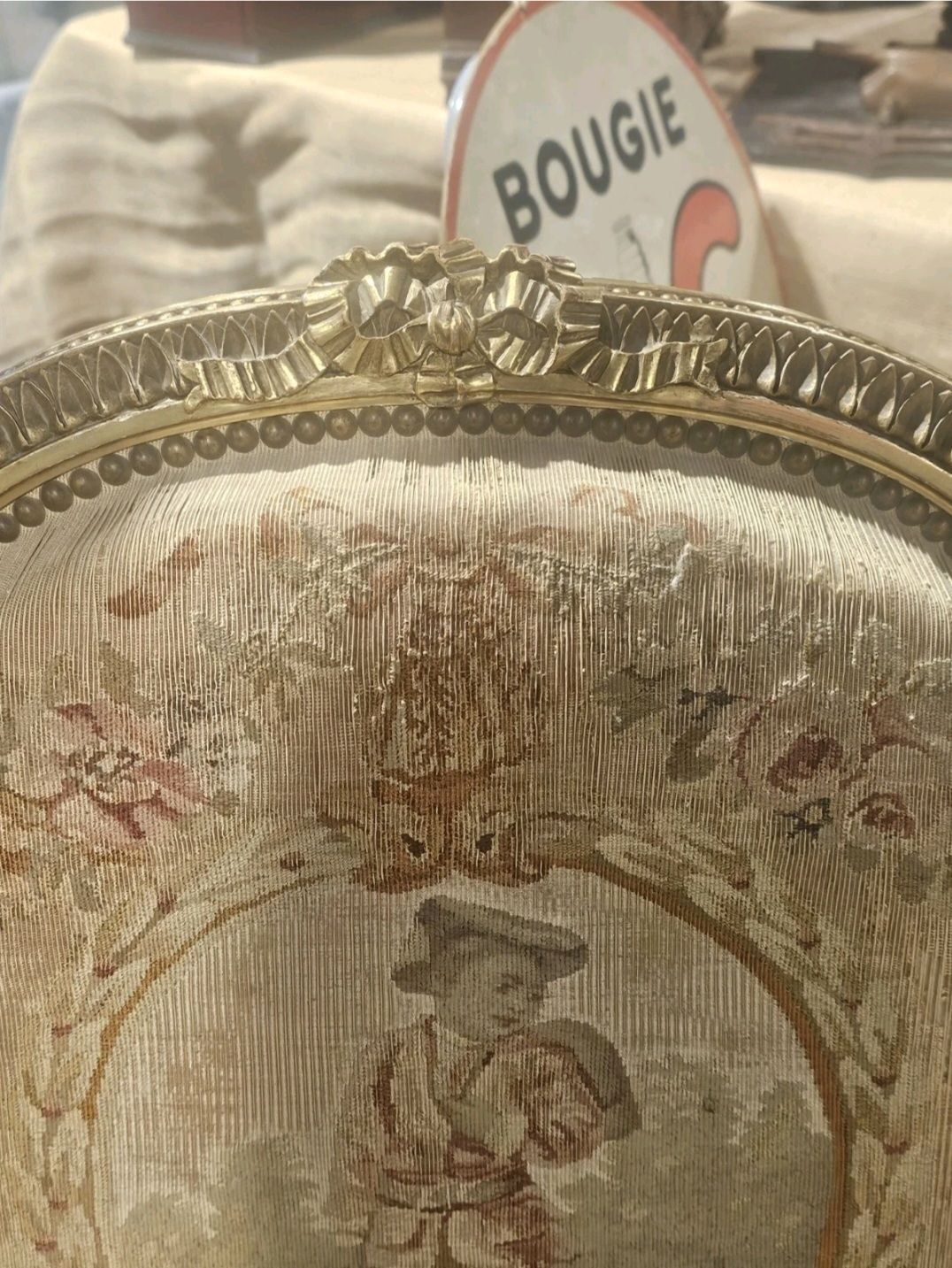 A Pair Of 19thc Louis XVI Style French Fauteuils Tapestry Upholstery Chairs photo buy