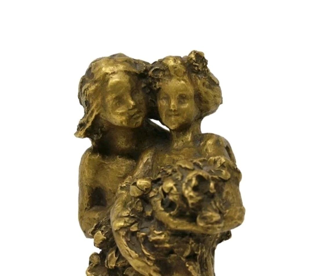 A Signed François Raoul Larche Gilt Bronze Figure Of Two Girls photo 3100.0