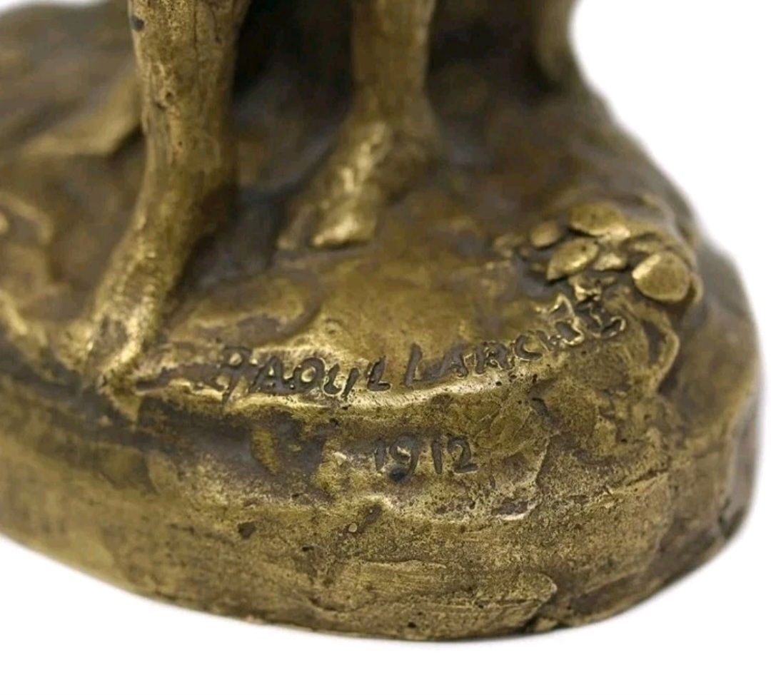 A Signed François Raoul Larche Gilt Bronze Figure Of Two Girls photo vinterior