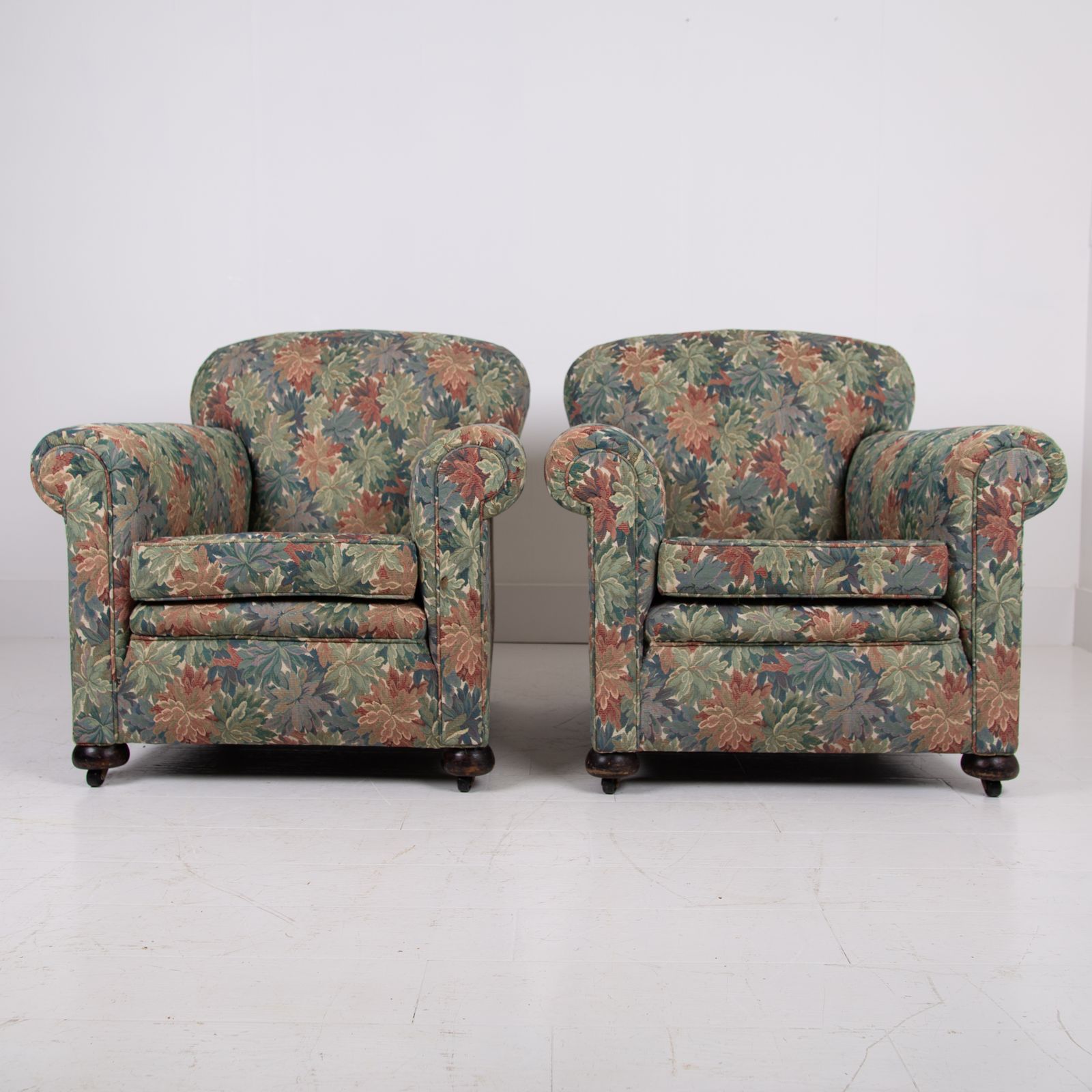 Furniture A Lovely Pair Of Antique English Armchairs Early 1900s photo