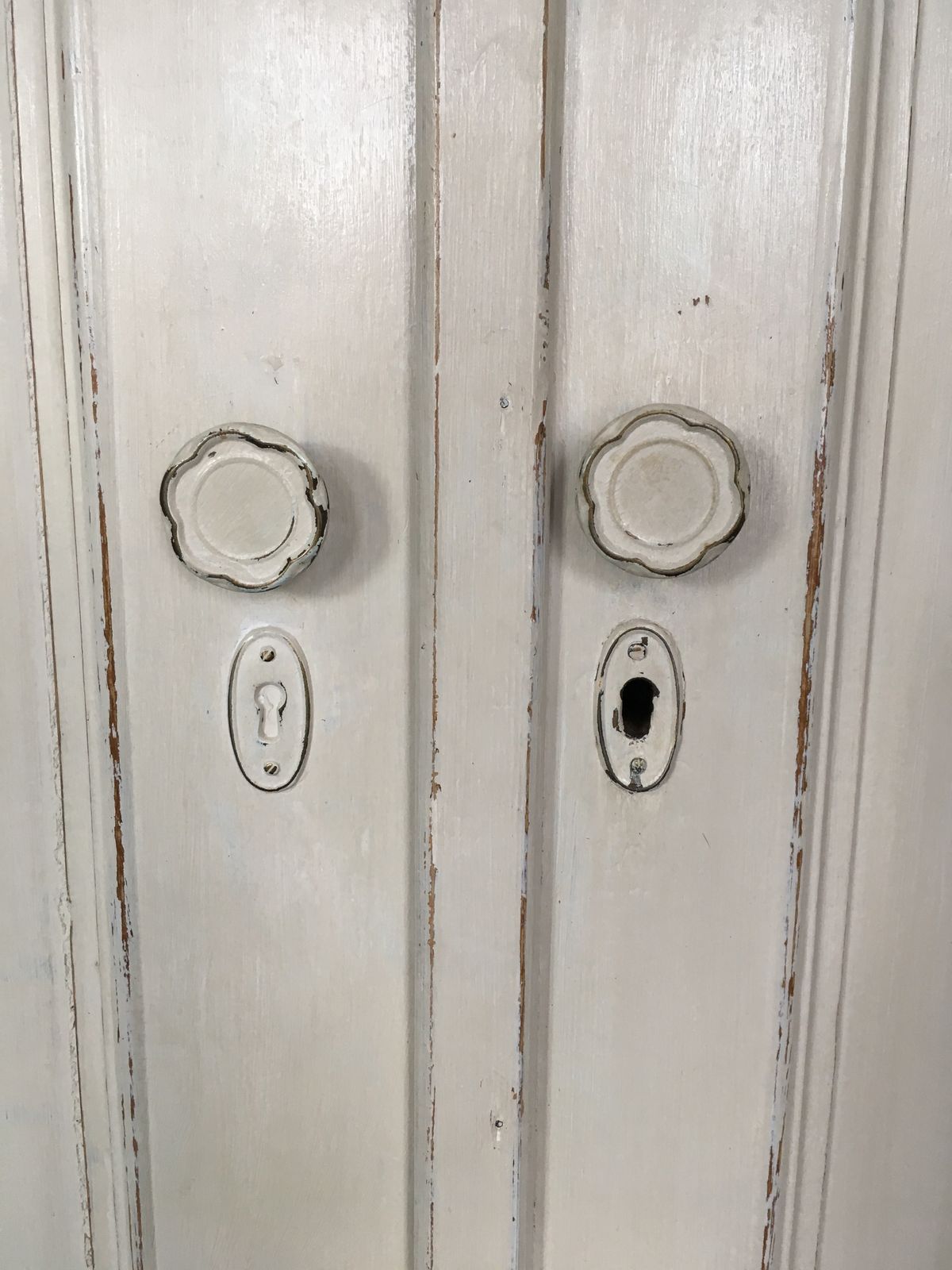 Painted White Wooden Vintage Wardrobe Early To Mid 20th Century  With Drawers photo vinterior