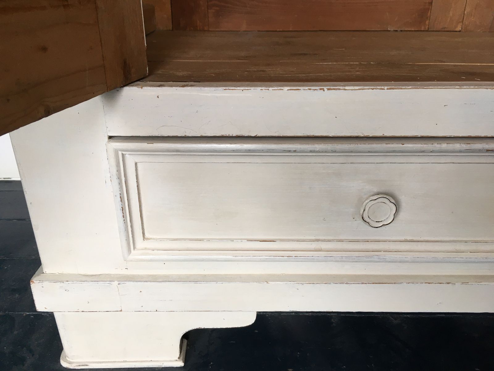 photo for sale Painted White Wooden Vintage Wardrobe Early To Mid 20th Century  With Drawers