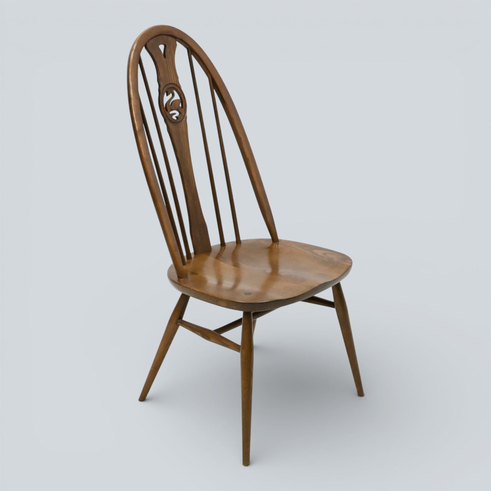 647.0 4 Ercol Windsor Swan Bow Back Dining Chairs Golden Dawn Exc Free Uk Delivery* photo