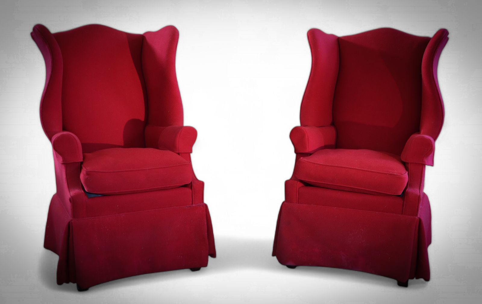Original Pair Polo Ralph Lauren Wingback Armchairs Hepplewhite Style Highback photo for sale