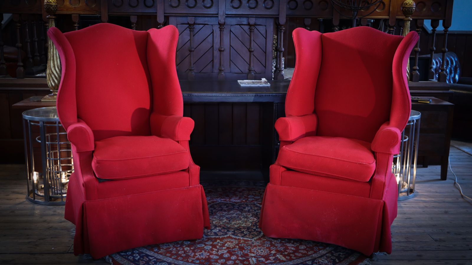 Furniture Original Pair Polo Ralph Lauren Wingback Armchairs Hepplewhite Style Highback photo