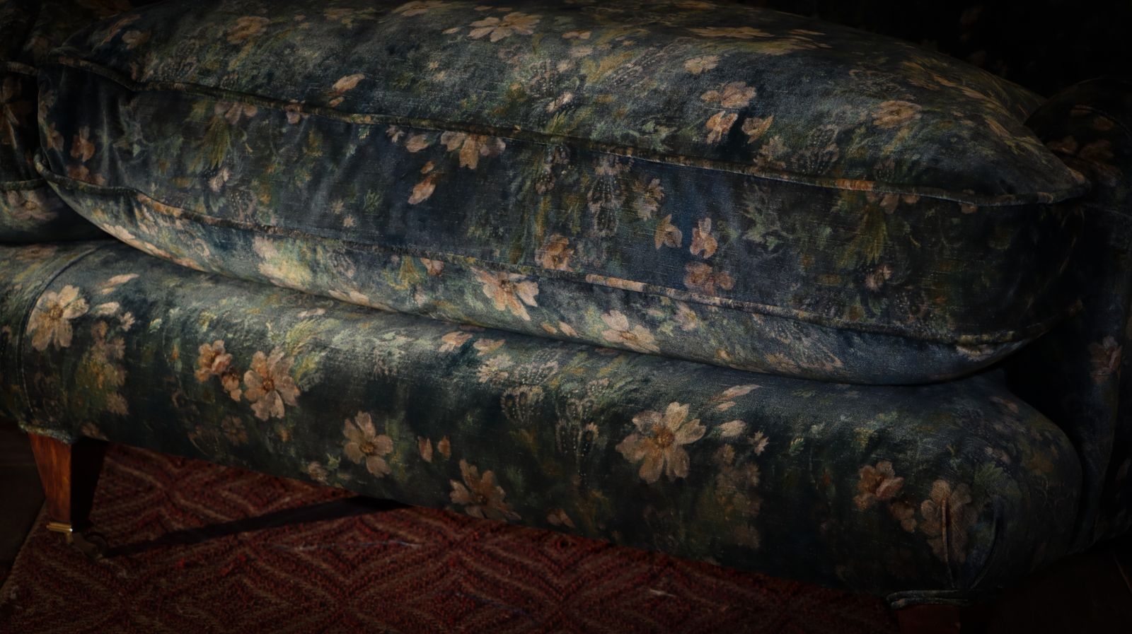 Exquisite George Smith Signature Large 2 Seater Sofa Gp & J Baker Jade Velvet photo vintage