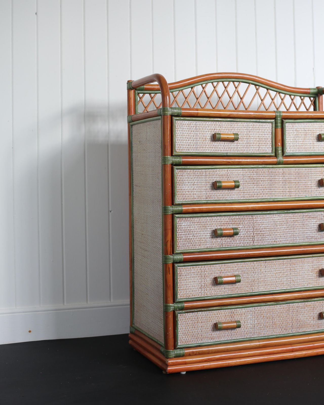Furniture Dal Vera Chest Of Drawers Bamboo And Rattan 1970s photo