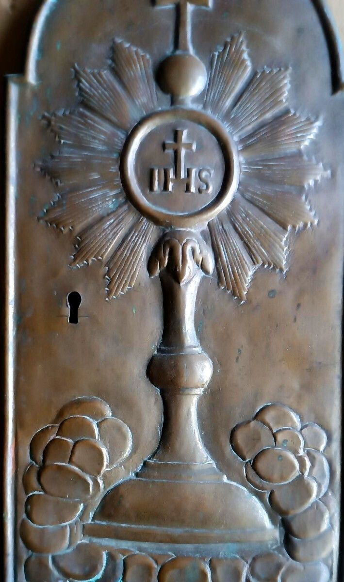 Antique Bronze Tabernacle Door From The 18th Century photo vintage