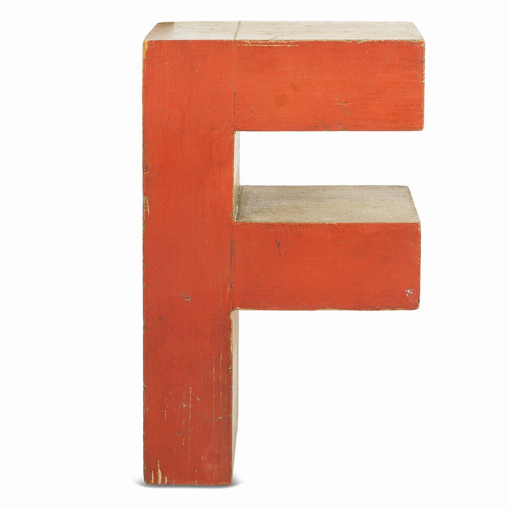 Wooden Letter "F", 1990s, Vintage