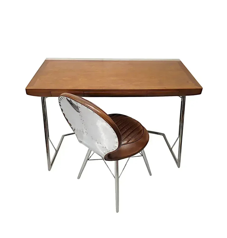 A Fabulous Art Deco Design Chrome And Walnut Desk € 1,650.00 photo vinterior