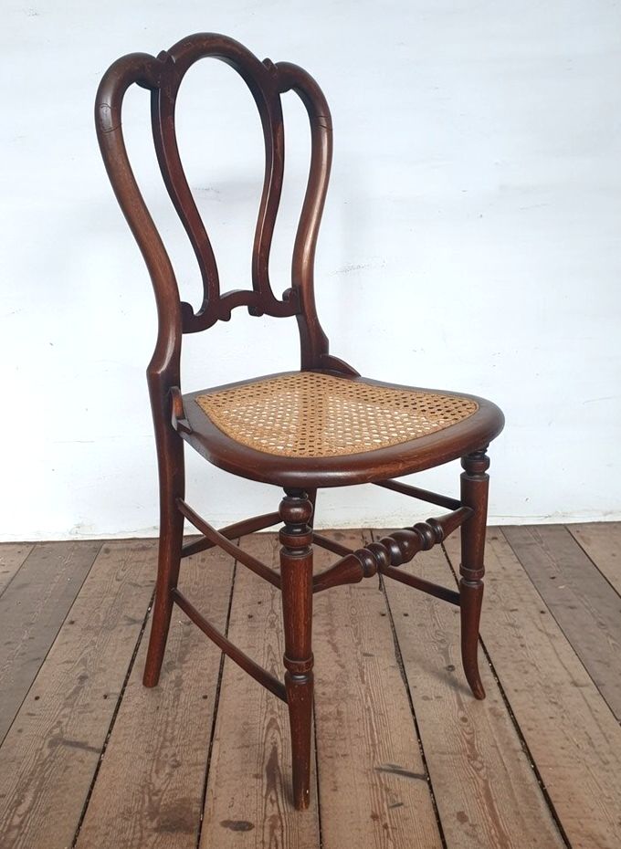 Pair Of Walnut And Cane Victorian Side Chairs photo 225.0