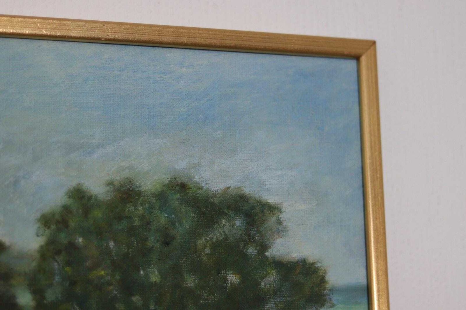 photo vinterior Original Swedish Oil On Canvas – “Landscape With Farm” By H. Engkvist – Dated 1983 – Vintage & Framed – 41 × 50 Cm (16.1" × 19.7")