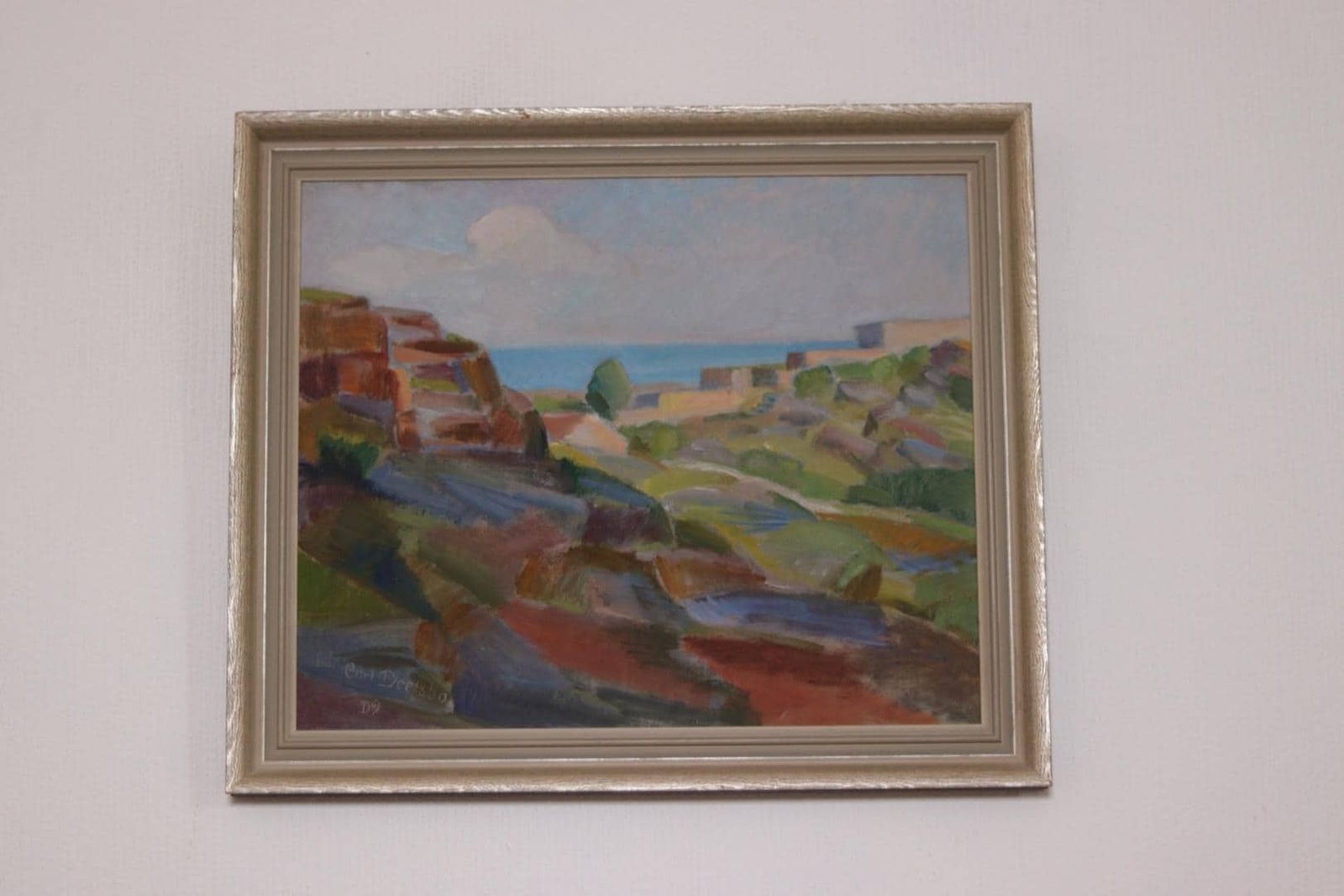 Original Swedish Oil On Panel – “Coastal Landscape” By Carl Deelsbo (1908–1982) – Vintage & Framed – 45.5 × 53.5 Cm (17.9" × 21.1") photo 315.0